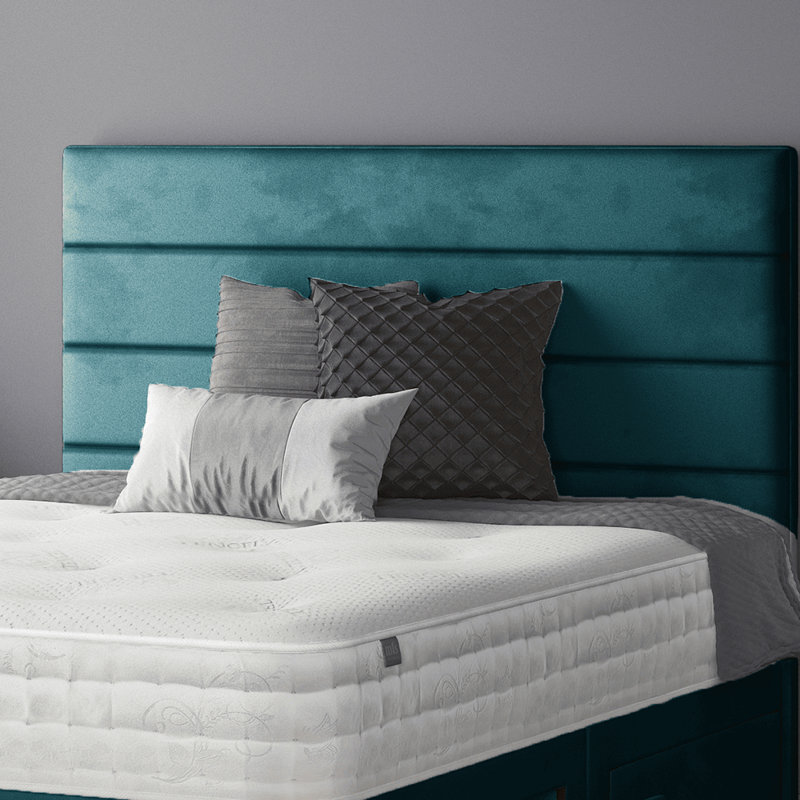 Brand Upholstered Velvet Headboard, Small Double (4'), Mallard
