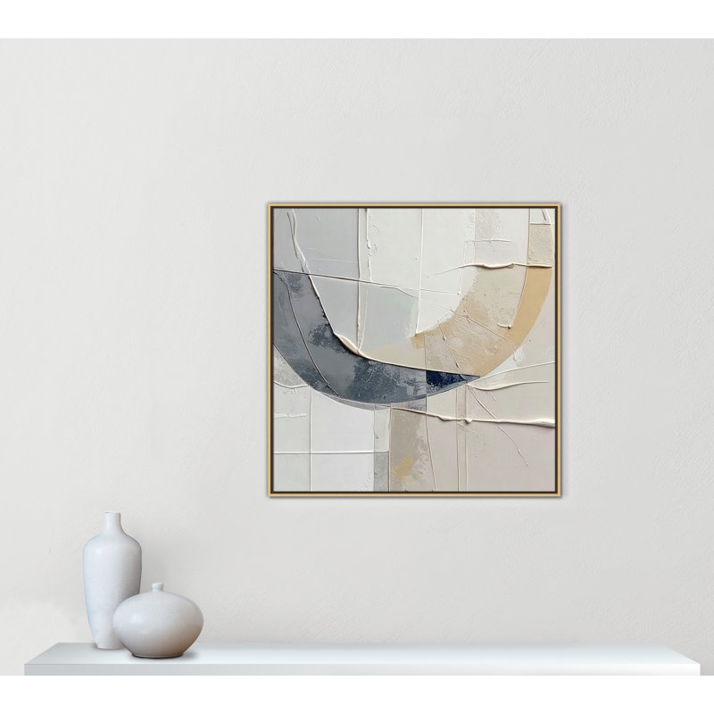 Plastered III Print by Alonza Saunders, Framed Canvas, Natural Floater, 37.5'' W x 37.5'' H