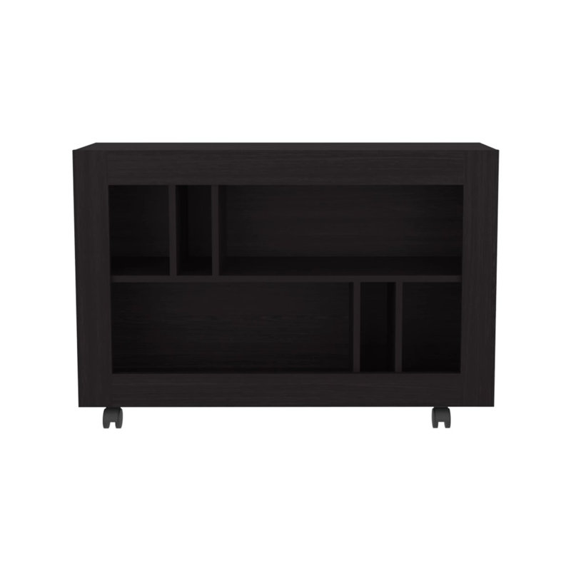 Console Wengue en mélamine avec rangement ouvert, Wenge