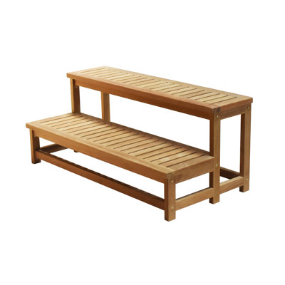 ARB Teak Bath & Spa Red Barrel Studio® 23.5'' D Slip Resistant , Antimicrobial Hot Tub Step in Honey