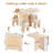 Foldable Dining Set For 4 - Space-Saving Table With Wheels & Leather Chairs