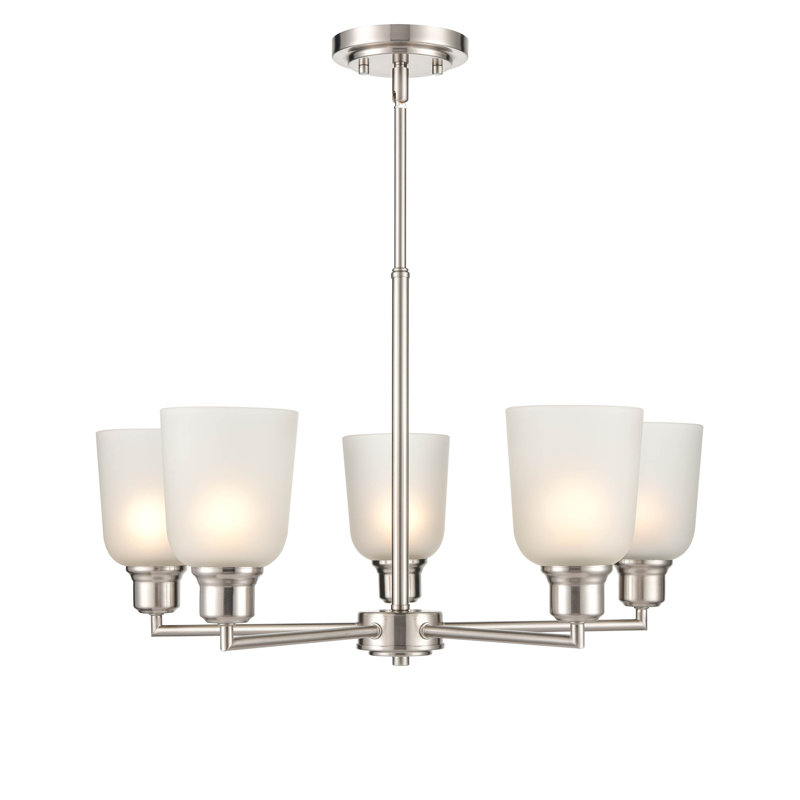 Lustre traditionnel 5 lumières à abat-jour Amberle