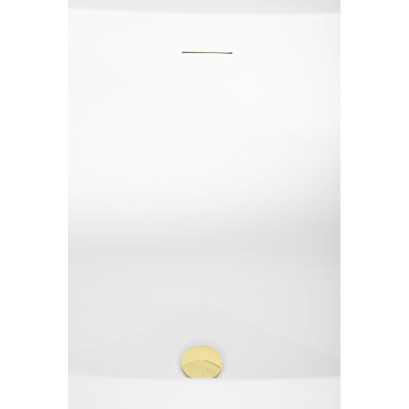 Baignoire autoportante 67 po avec drain interne Streamline, Laiton poli, Blanc mat