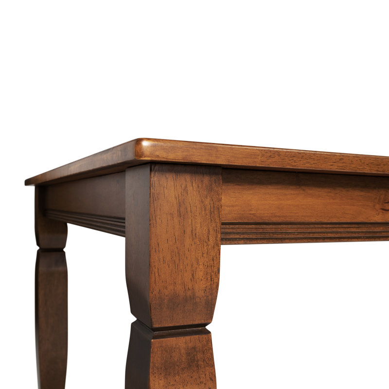 Walnut Solid Wood Rectangular Dining Table with Turned Legs