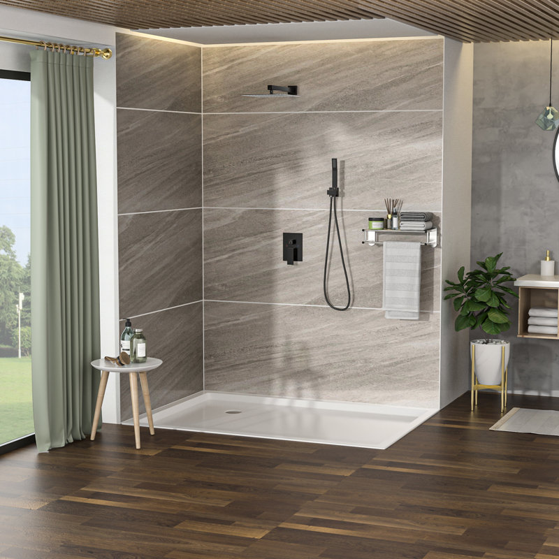 Système de double pomme de douche - fixation murale carrée de 10 pouces, tête en bronze huilé,, Bronze