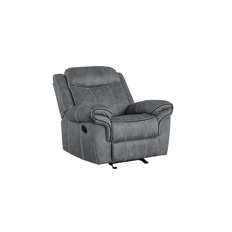 Upholstered Recliner, Gray Velvet