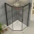 42" W X 76" H Single Sliding Framed Neo-Angle Shower Enclosure with 5/16" Clear Tempered Glass and Fixed Pannel