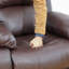 Double fauteuil inclinable manuel, causeuse rembourrée avec porte-gobelets, cuir, brun-1128002199