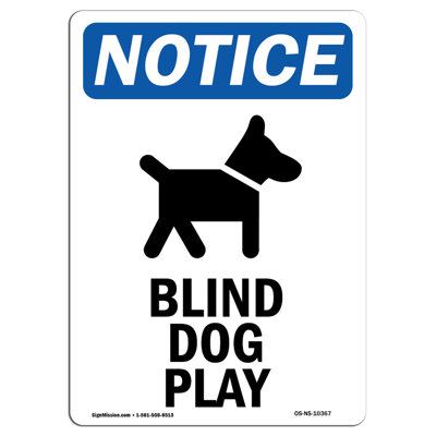 SignMission Blind Dog at Play Sign with Symbol | Wayfair