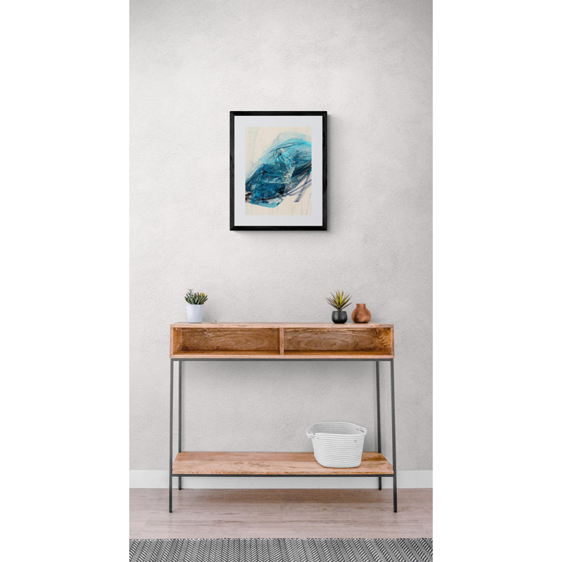 Bluish _ 29052 by Rica Belna, Black Framed Canvas, 41" H x 31" W, 40" H x 30" W
