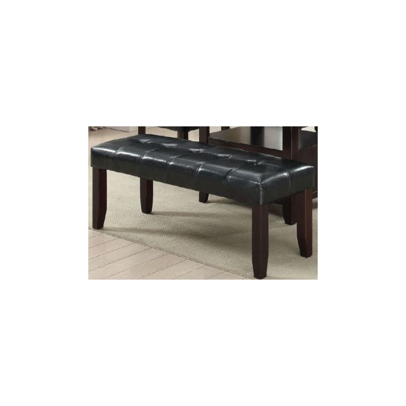 Banc rembourré en similicuir Upshaw, Noir