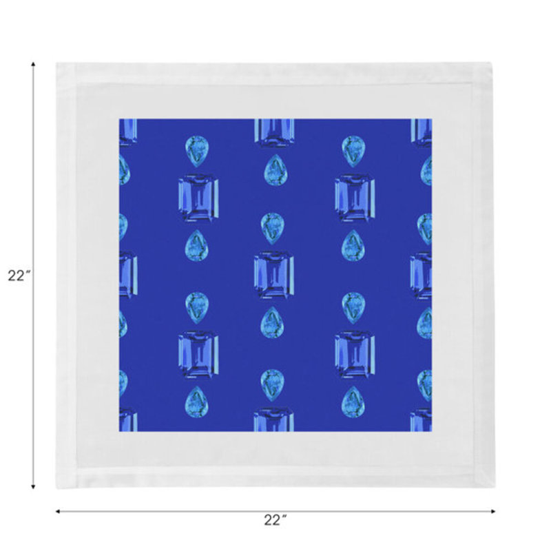 Gem Cotton Blend Square Napkins, Topaz Royal