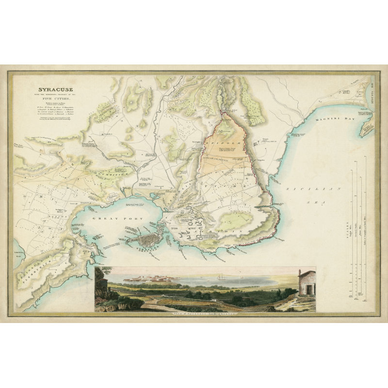 Map Of Syracuse - Wrapped Canvas Print, 30cm H x 46cm W x 3.8cm D