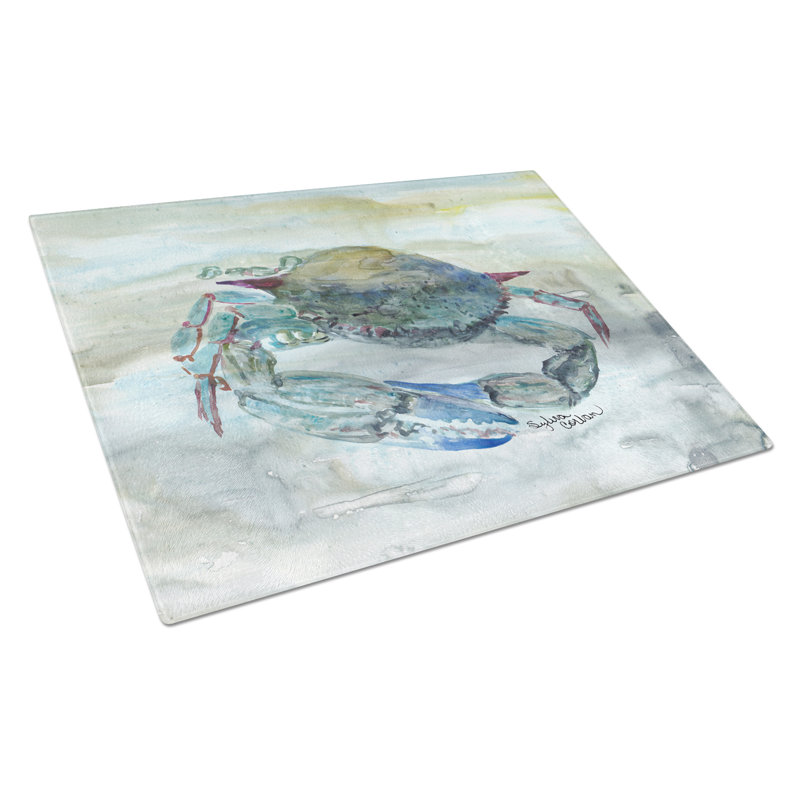 Caroline's Treasures Tempered Glass Crab Cutting Board