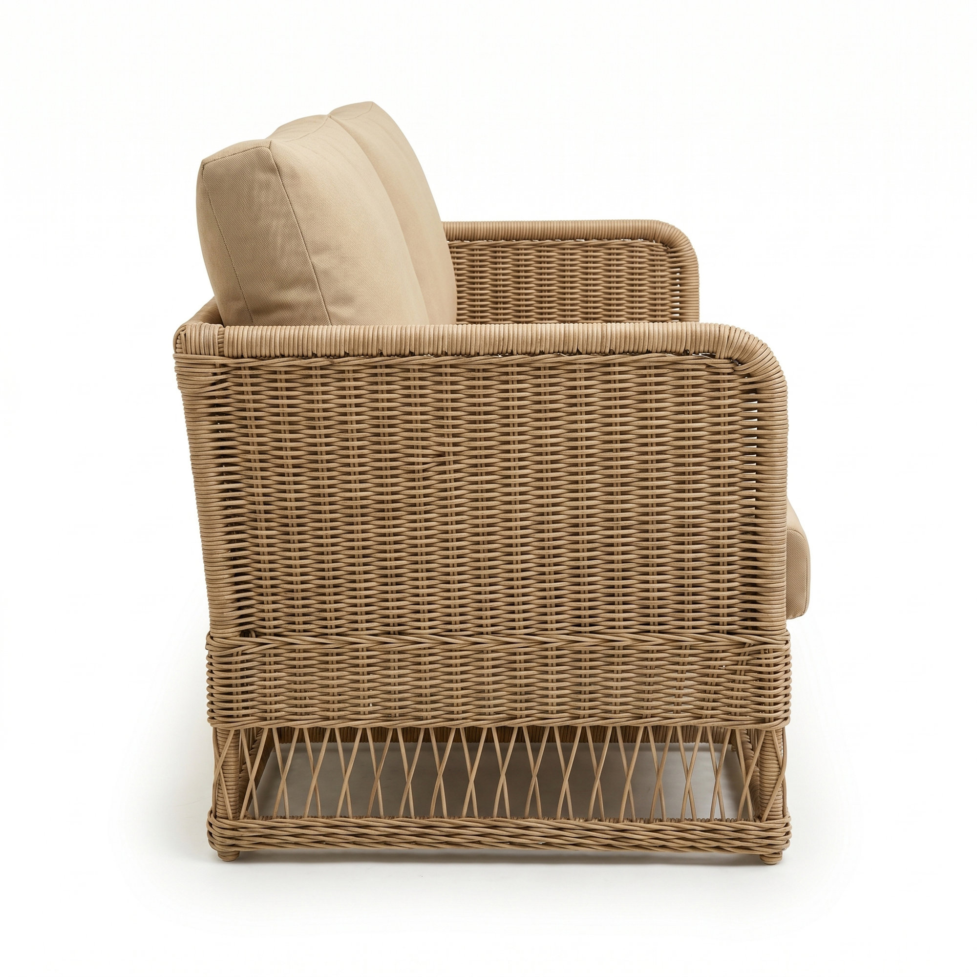 Margot Natural Outdoor Patio Sofa, Brown, Canvas Beige