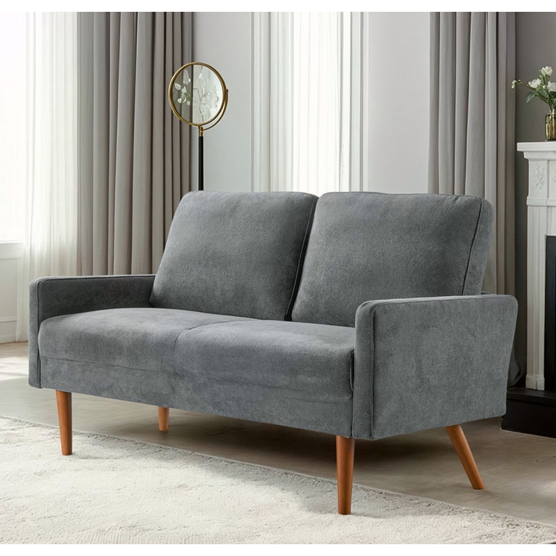 Modern design upholstered Sofa, 33.07" H x 55.51" W x 29.92" D, Gray