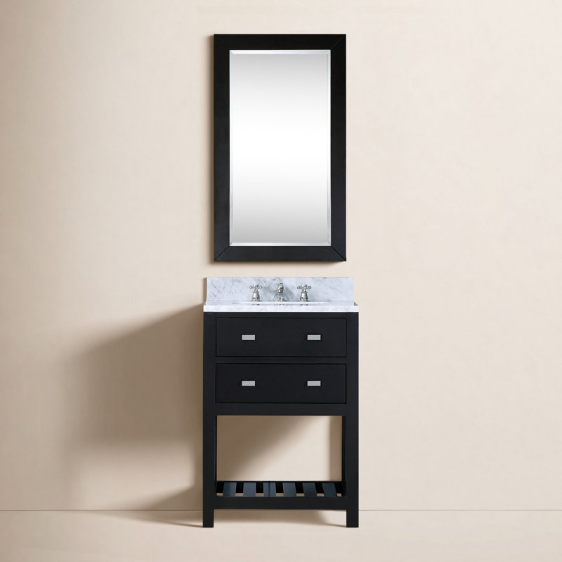 Parmer 24" Single Bathroom Vanity Set with Mirror, Espresso