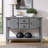 Routenberg Wood Storage Console Table with  2 Drawers and Cabinets and Bottom Shelf-643847492