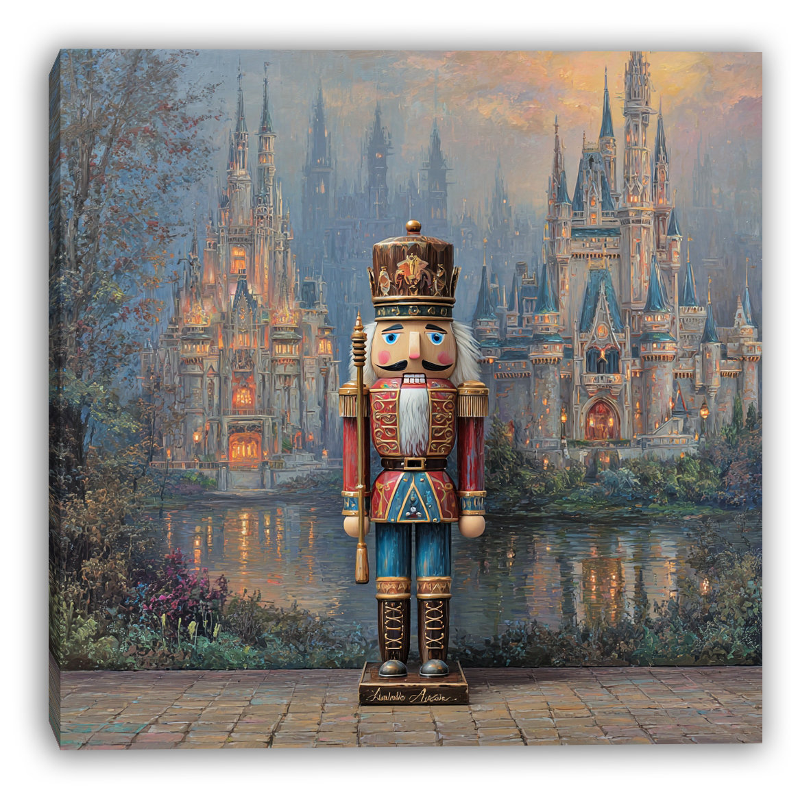 Astoria Grand Nutcracker Guarding the Winter Castle Wrapped Canvas Wall