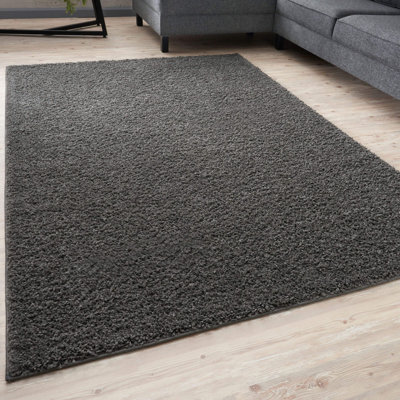 Myshaggy Collection Rugs Solid Design in Dark Grey
