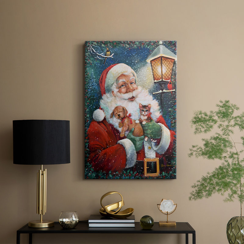 Livraison spéciale du Père Noël - Cavas enveloppés de galerie, H 18 po x l 12 po