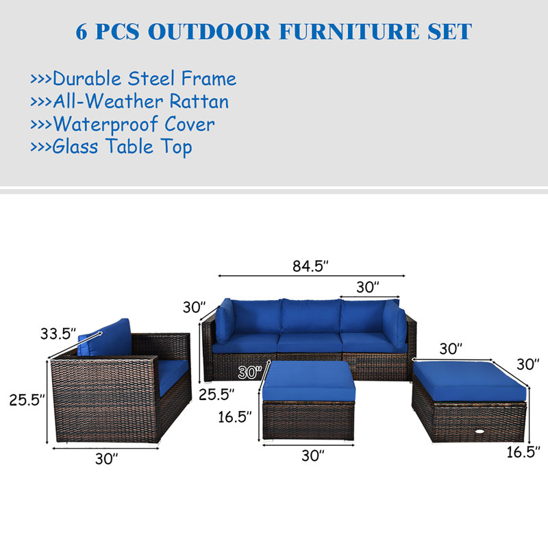 5 - Person Patio Conversation Set with Cushions