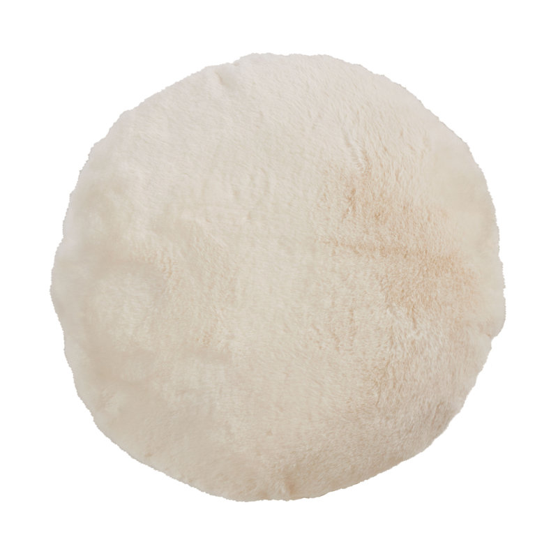 Round Throw Pillow, Ivory