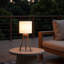 18 po Lampe de table à trépied en bois naturel avec abat-jour tambour en lin blanc-1519766831-1519766828
