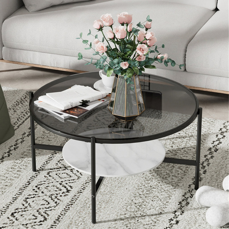 Ylve Coffee Table, Black, Grey