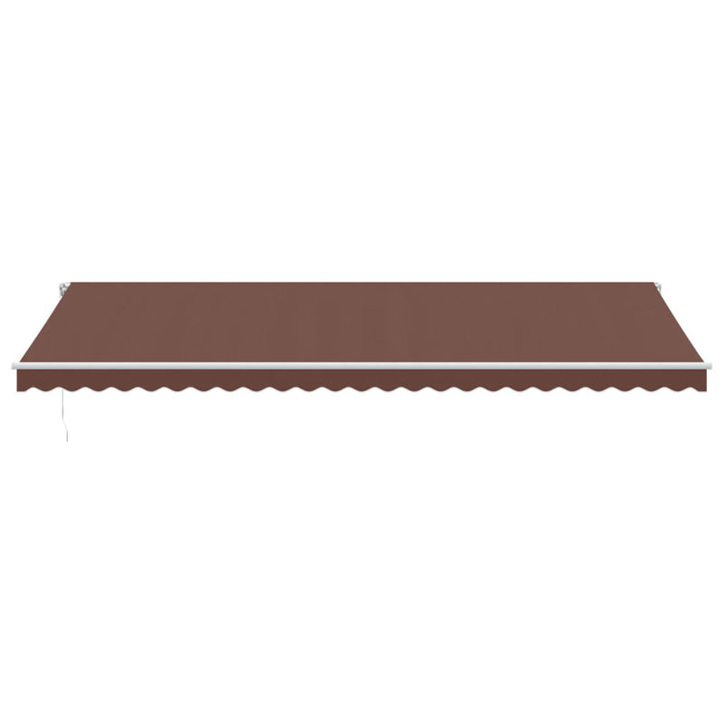 Dakota Fields Polyester Cover Retractable Patio Awning, Solid Colour, Brown, 600cm W x 300cm D