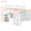 Lit mezzanine double, blanc, avec tiroirs, bureau et garde-robe - Lit confortable peu encombrant pratique pour un rangement quotidien