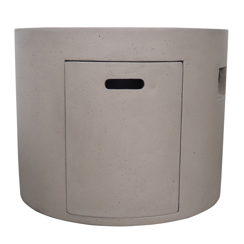 Foyer rond 31 po - 40 000, béton léger, gris, créer une cour paisible, sans assemblage 30,29 po de haut ajouter de l'élégance à votre