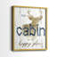Happy Place Cabin - reproduction encadrée de qualité supérieure - prête à être accrochée - aucun clou requis - aucun clou requis-664458706-664458707