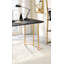 Bureau contemporain en faux marbre avec USB intégré et prise de courant, parfait pour le bureau à domicile moderne