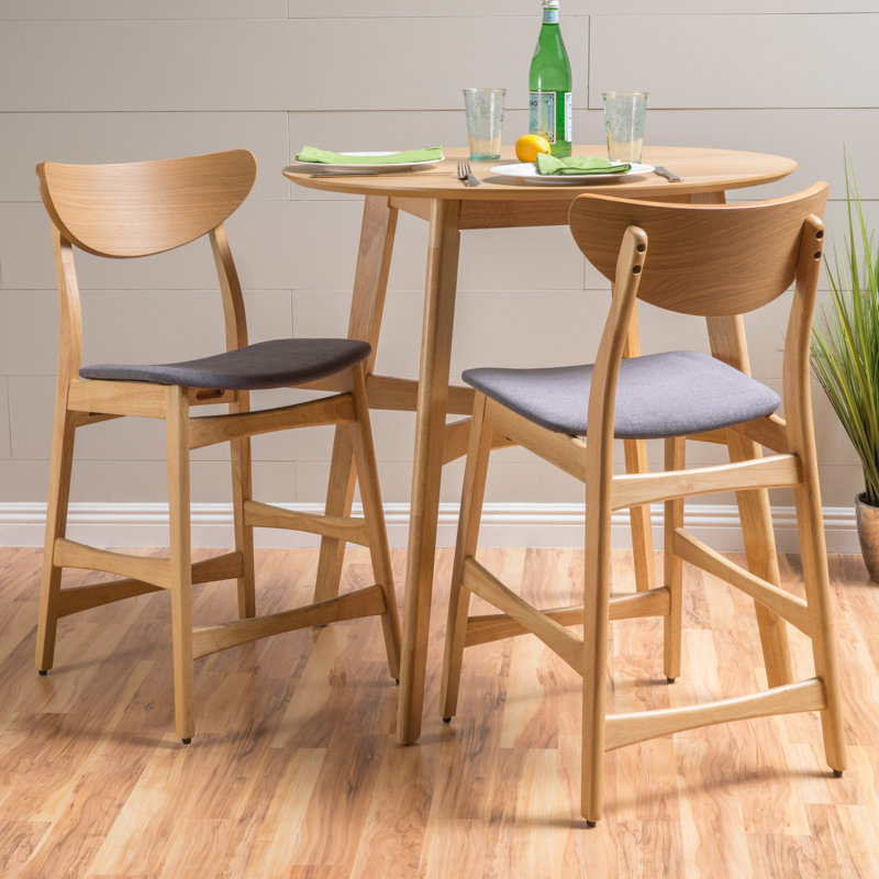 Fitz 24" Counter Stool, Dark Gray, Oak