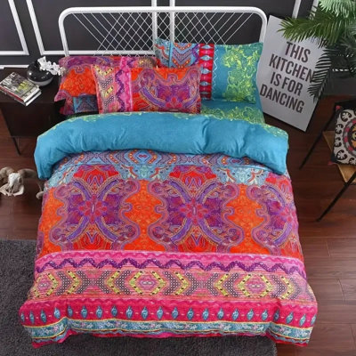 Ensemble de housse de couette pour lit simple 2 pièces - 100% microfibre motif marbre doré, avec housse de couette et taie d'oreiller (divers designs élégants)