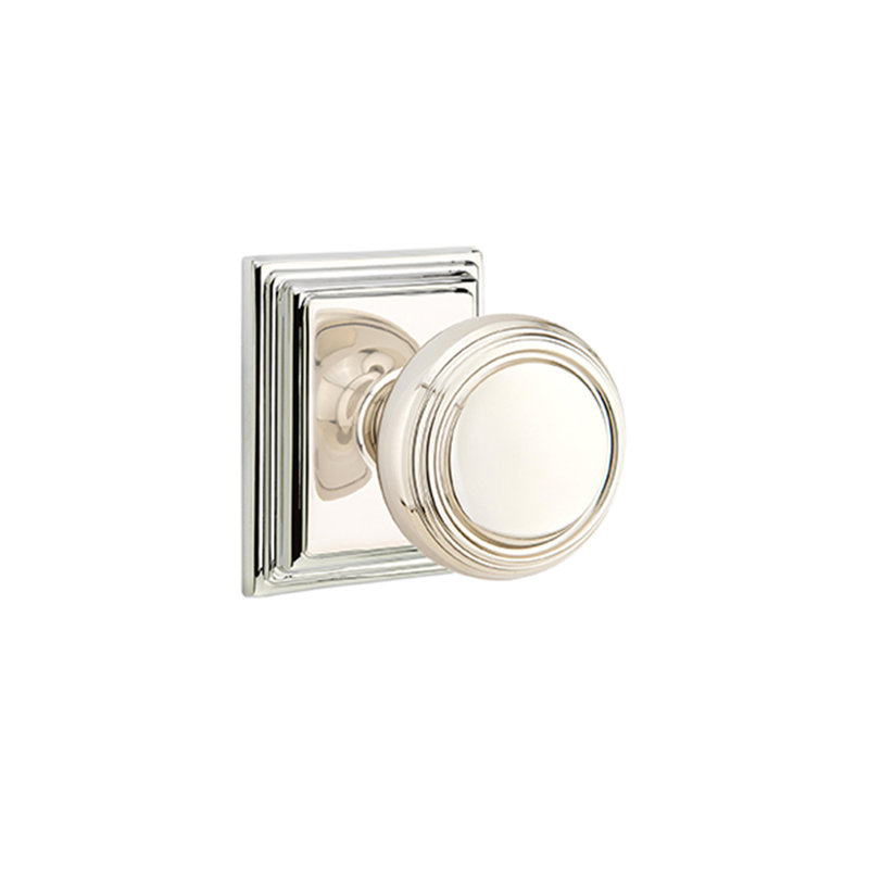 Passage Norwich Knob with Wilshire Rose, Polished Nickel