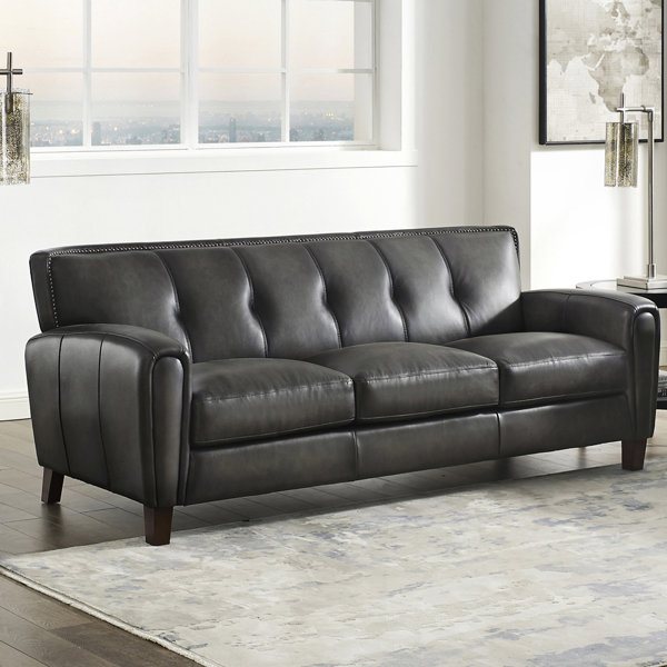 Red Barrel Studio® Allia 88.5'' Leather Sofa | Wayfair