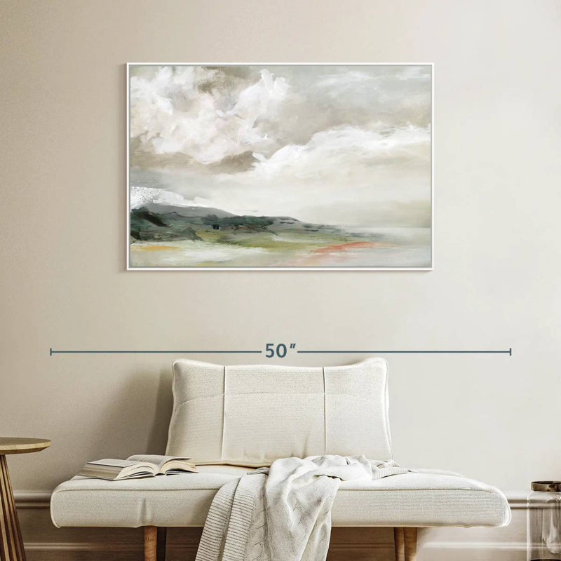 Chianna terre et nuages, Cadre flottant blanc, 40 po x 27 po