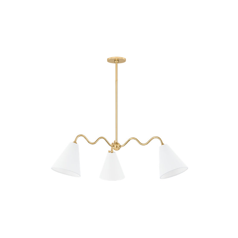 Lustre 3 lumières ONDA par TALI Roth x Mitzi, Laiton vieilli