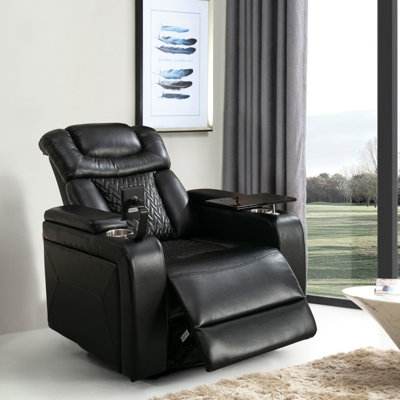 Fauteuil inclinable pivotant en cuir Keerstin