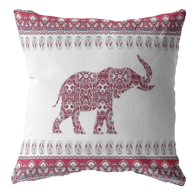 Coussin intérieur à fermeture à glissière Elephant, 20 po X 20 po, Rouge