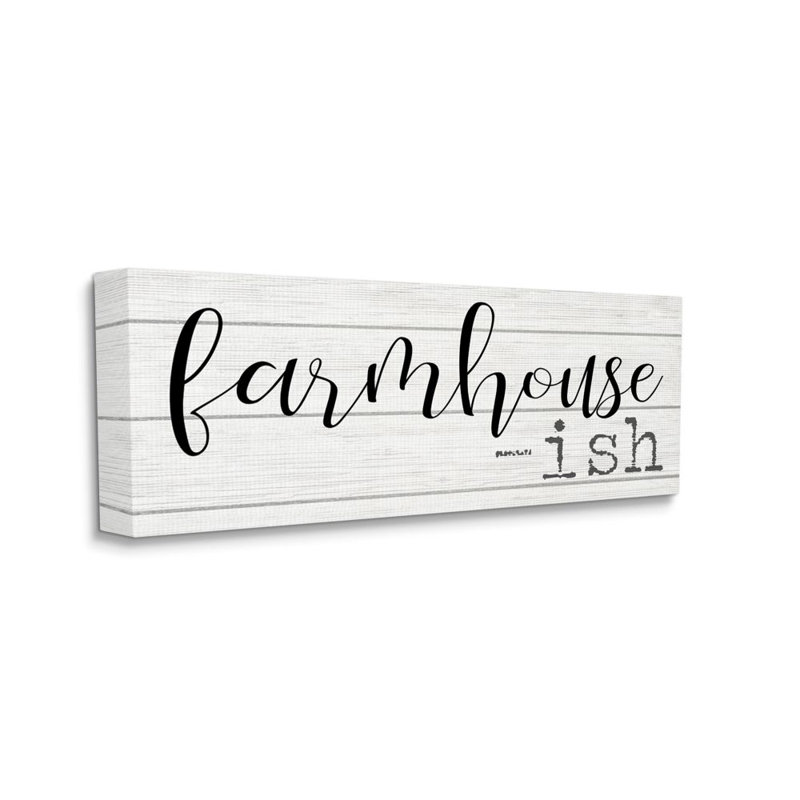 «Farmhouse Inspired Welcome» par Daphne Polselli - reproduction d'art textuel, H 20 po x l 48 po x P 1,5 po, Toile tendue