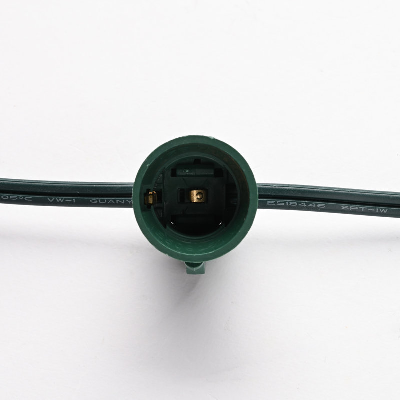 Yescom Commercial 1000Ft C9 Christmas Light Spool Set UL Listed Light Sockets, Green, 1000 Ft