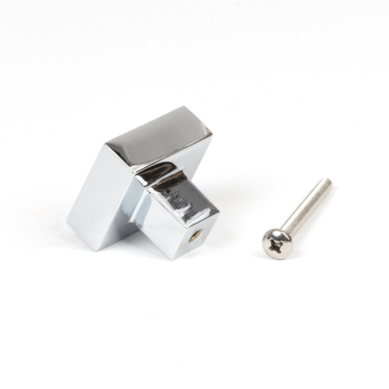 Square Knob, 3 cm, Polished Chrome