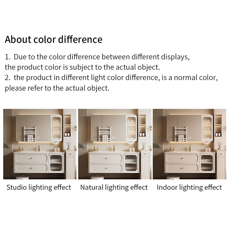 French style simple Vanitie bathroom cabinet, Beige