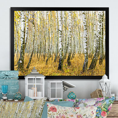 «Autumn Birch Forest Art», reproduction sur toile flottante