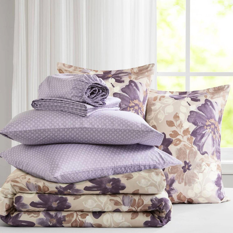 Taupe Comforter For King - Soft Microfiber, Coordinating Sheets And Sheet , Elasticized