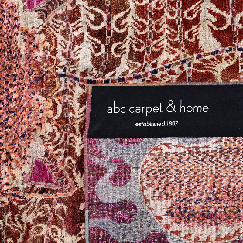 Red Alchemy Contemporary Silk Rug - 4' x 5'5""