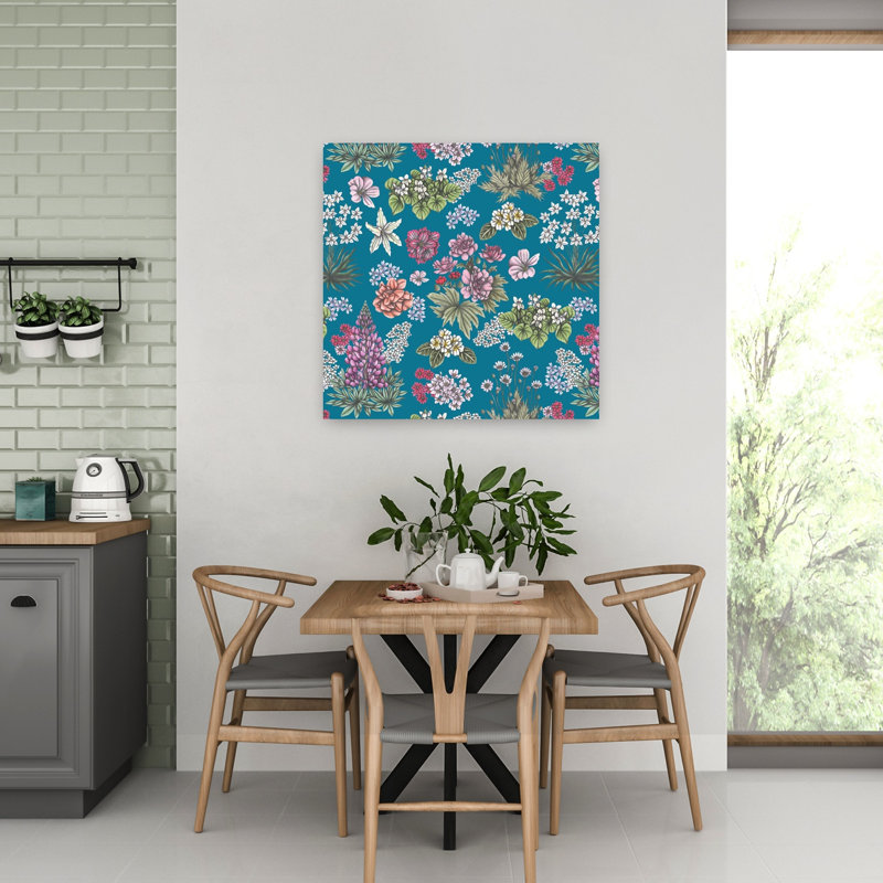 Art contemporain Art floral printanier, H 32 po x l 32 po